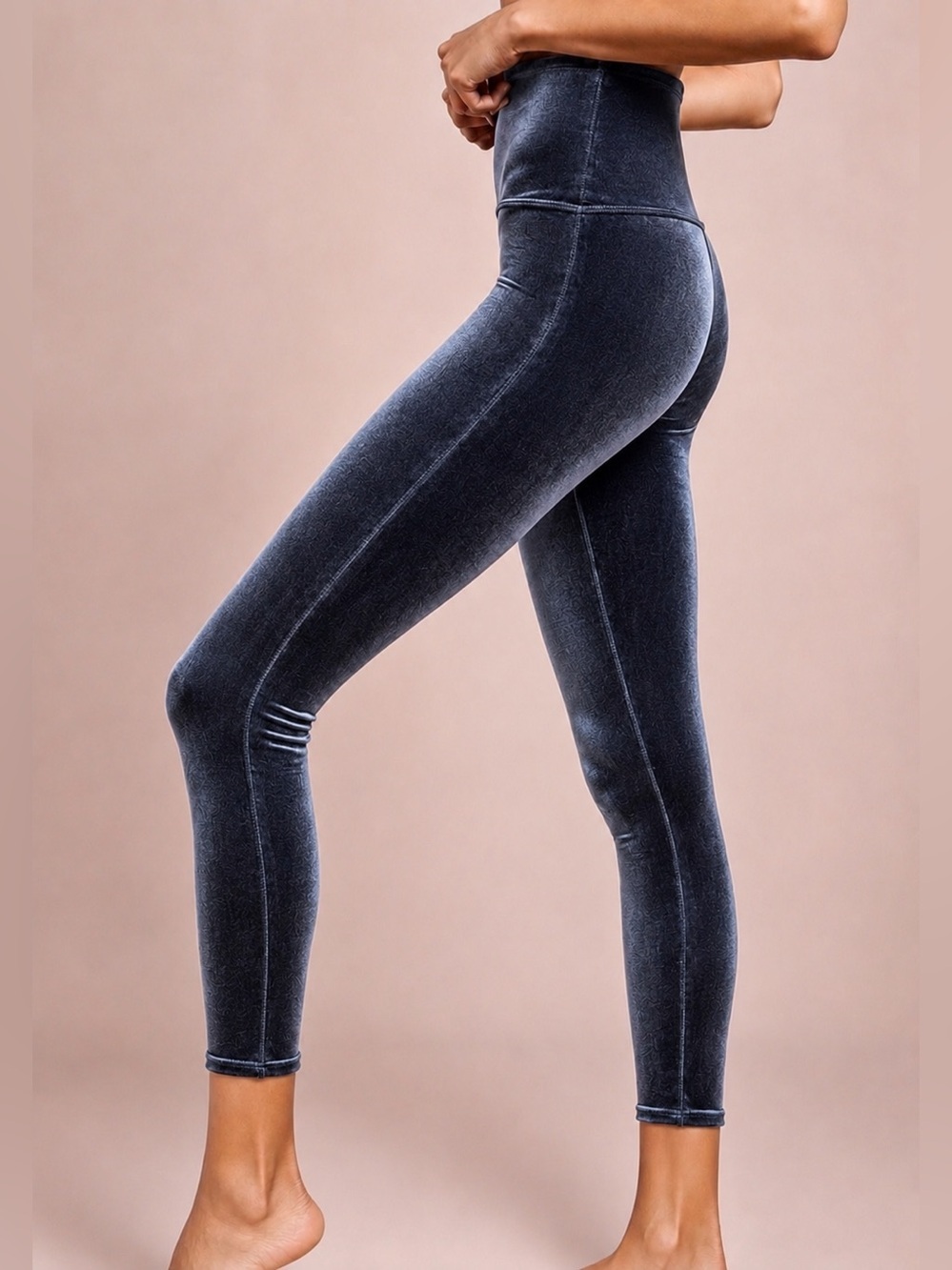 Spanx grey velvet leggings, XS